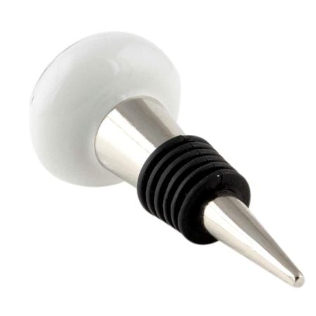 Black And White Floral Ceramic Wine Bottle Stopper